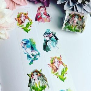 Bohemian, Fairycore and Cosplay Girls, Extra Wide, 40mm Washi Tape, Full Roll